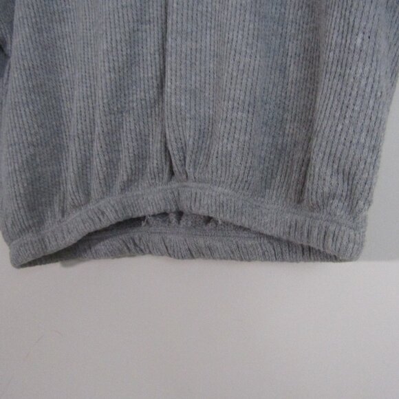 Live In The Moment Ribbed Knit Hooded Tee Small Gray - Picture 3 of 8